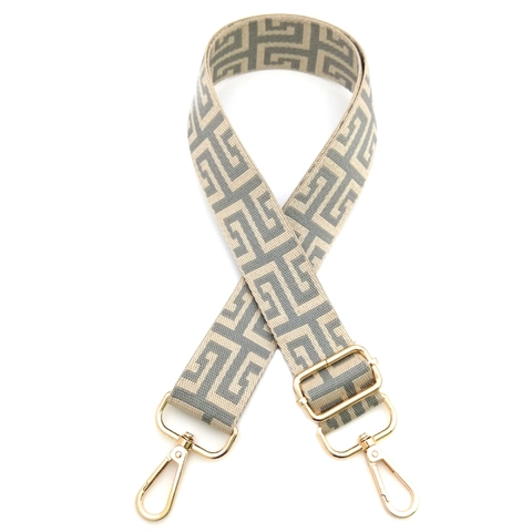 Wide Shoulder Bag Strap Replacement Adjustable Polyester Webbing Geometric Pattern Maze Design For Crossbody Bags