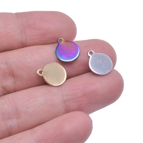 Minimalistische Runde Scheibe Anhänger Edelstahl DIY Schmuck Zubehör Vakuum Beschichtet Für Frauen