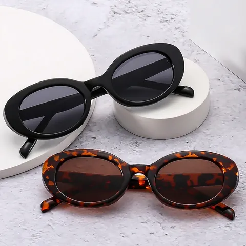 Retro Ovale Sonnenbrille PC Rahmen AC Gläser UV400 Schutz Outdoor Trendy Vintage Stil Mode Brillen Für Erwachsene