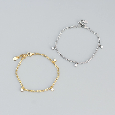 Bracciale In Argento Sterling 925 Per Donna Con Zircone Scintillante Catena A Maglie Minimalista Ciondolo A Cuore Regolabile Gioielli Eleganti