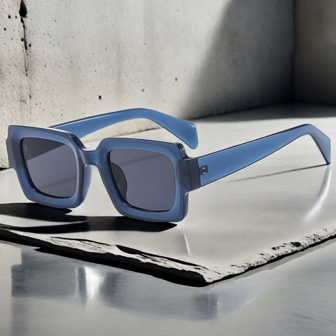 Gafas De Sol Cuadradas Vintage Montura PC Lente AC Protección UV400 Moda Retro Gafas Grandes Para Hombre Y Mujer