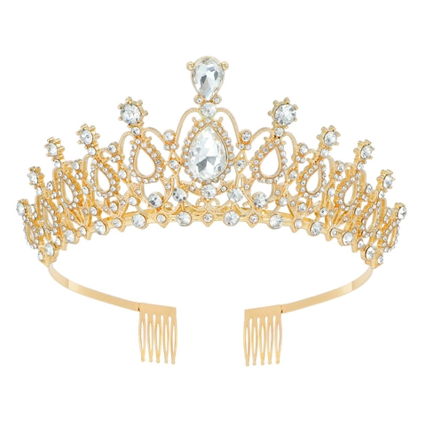 Elegant Alloy Rhinestone Bridal Crown Tiara For Women Wedding Birthday Party Fashion Hair Accessories Princess Headpiece
