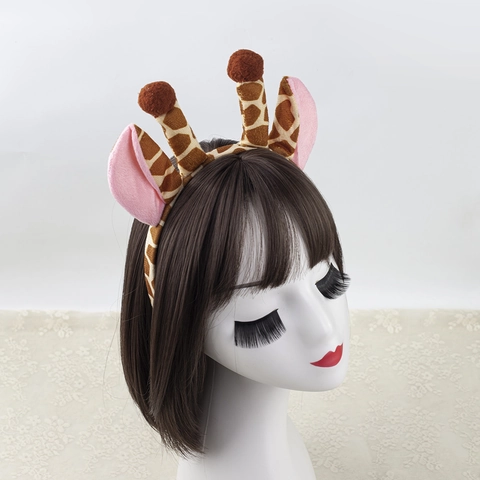Accessori Costume Giraffa Cerchietto Peluche Orecchie Corna Papillon Coda Gonna Tutù Guanti Recita Bambini Festa Gioco Ruolo
