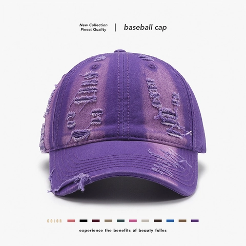 Gorra de Béisbol de Algodón Envejecido para Hombre Mujer Ajustable Lavado Roto Dad Hat Retro Streetwear Aire Libre Protección Solar Transpirable