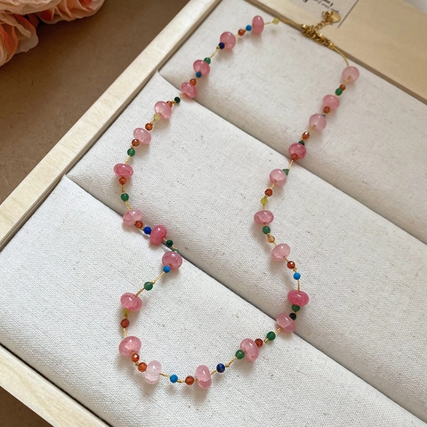 Collana di Perline di Vetro in Acciaio Inossidabile per Donna Elegante Choker Perlato Con Perla Artificiale Gioielli Catena della Clavicola