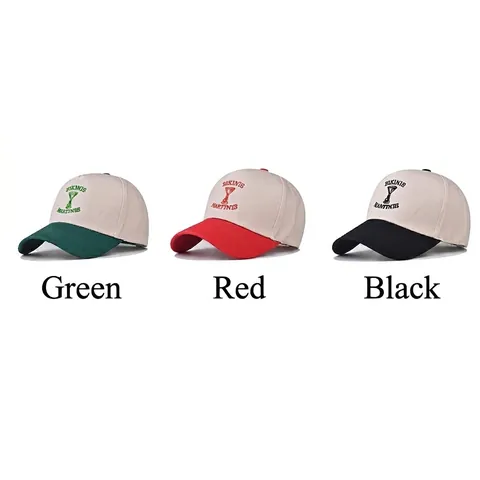 Cappello Da Baseball In Cotone Ricamato Bikinis Martinis Patchwork Protezione Solare All Aperto Cappello Regolabile A Tesa Curva