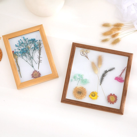 Solid Wood Shadow Box Picture Frame Hollow Display For Dried Flowers Specimen Desktop Wall Hanging Modern Home Decor