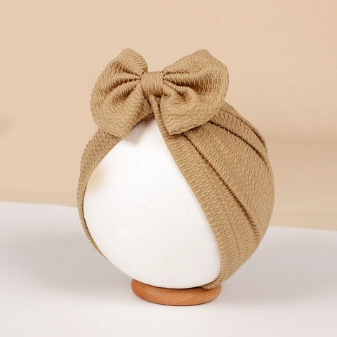 Newborn Baby Turban Beanie Soft Ribbed Knit Large Bow Headwrap Infant Ear Protection Indian Style Cap For Toddler Girls