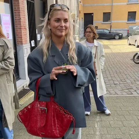 Blazer Oversize Da Donna Giacca Poliestere Revers Spacco Laterale Spalline Monopetto Autunno Inverno Vestibilità Comoda