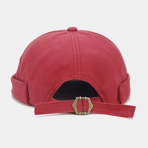 Brimless Hat Docker Cap Pure Cotton Letter Embroidery Adjustable Retro Street Wear Unisex