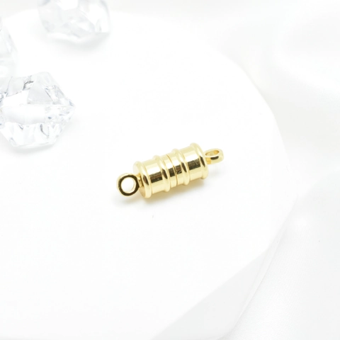 Bamboo Style Cylindrical Magnetic Clasp Copper Electroplated 18K Gold Silver Connection Clasp For DIY Jewelry Making
