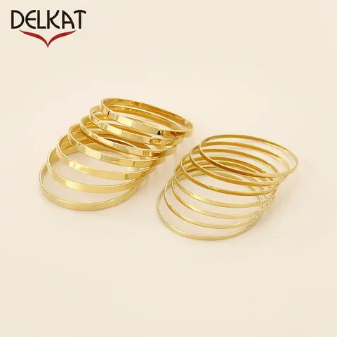 Pulsera De Círculo Liso De Moda Ig Pulsera Plana Diy De Múltiples Anillos Apilables Redonda Suave De Múltiples Tamaños De Acero De Titanio