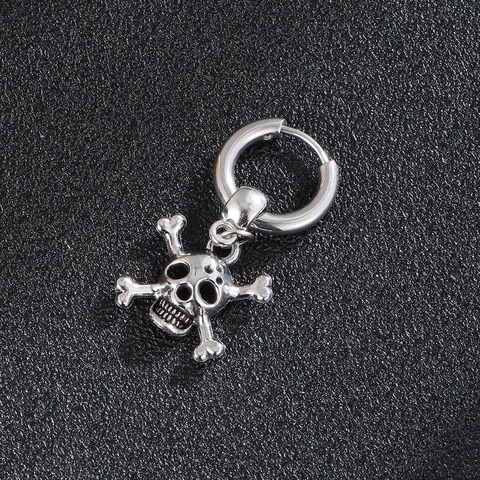 Skull Anhänger Creolen Edelstahl Legierung Punk Gothic Rock Hip Hop Schmuck Für Herren Damen