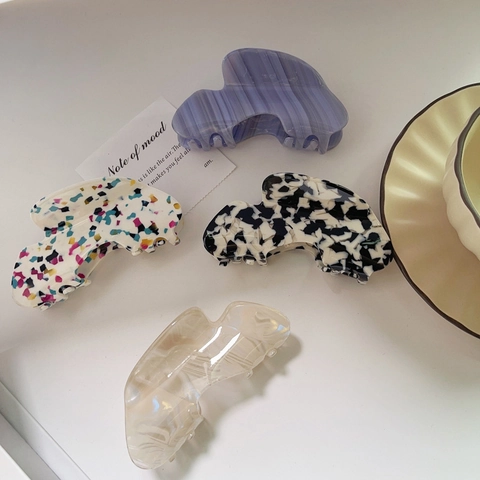Eleganti Mollette Per Capelli In Acetato Motivo Marmoreo Francese Grandi Fermagli Per Capelli Per Donna Accessori