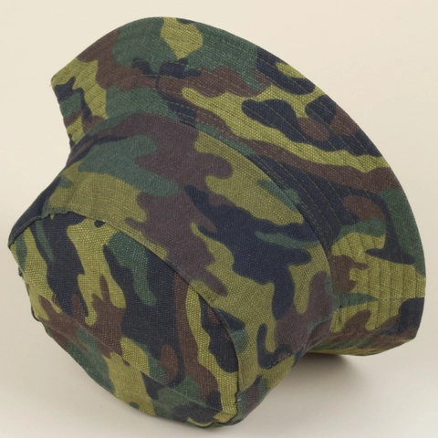 Camouflage Bucket Hat Canvas Cotton Sun Protection Outdoor Hiking Unisex Tactical Sunshade Fisherman Cap
