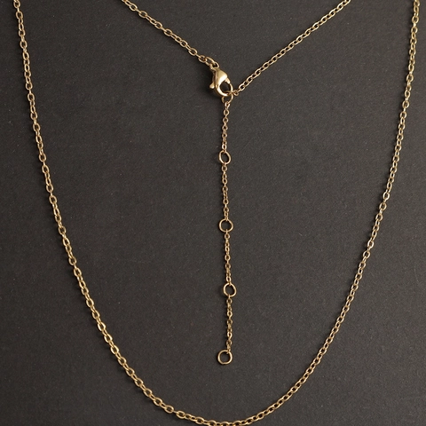 Collana A Catena In Acciaio Inossidabile Placcato Oro 18K Con Chiusura A Moschettone E Catena Di Estensione Regolabile