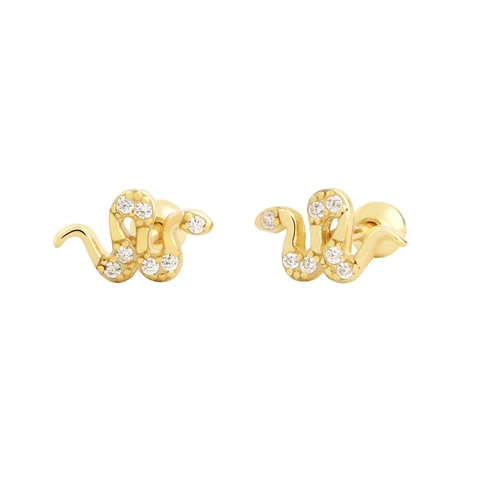 925 Sterlingsilber Schlange Ohrstecker Mit Strass Cooler Schlangenform Schraubverschluss Piercing Ohrringe Für Damen Schmuck