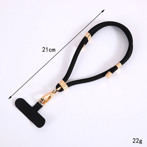 Adjustable Phone Lanyard Nylon Rope Wrist Strap Anti Lost Universal Tether With Metal Buckle And Patch Fashion