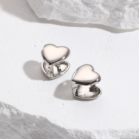 Minimalistische Kupfer Doppelseitige Kleine Herz Huggie Ohrringe Für Damen Gold Silber Herz Ohr Reifen Schmuck Geschenk