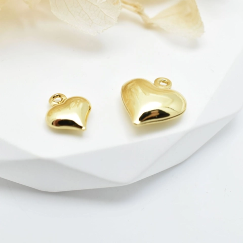 Minimalist Copper Heart Shape Pendant Mirror Polish Electroplated Gold White Gold Pendants For DIY Necklace Jewelry Making Accessories