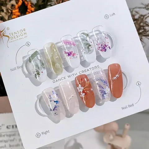 Autocollants Pour Ongles Fleurs Aquarelle 5D Mince Auto-Adhésif Décoration De Manucure Pour Femmes Motifs Floraux Élégants