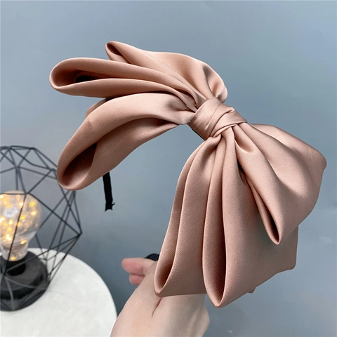 Große Schleife Stirnband Satin Mehrlagig Seidig Glänzend Haarreif Eleganter Süßer Stil Für Damen Mädchen