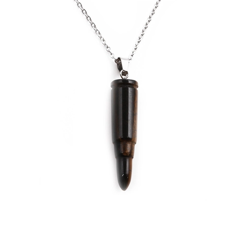 Collana Pendente Proiettile Punk Vintage Pietra Occhio Di Tigre Catena In Lega Gioielli Hip Hop Uomini Donne