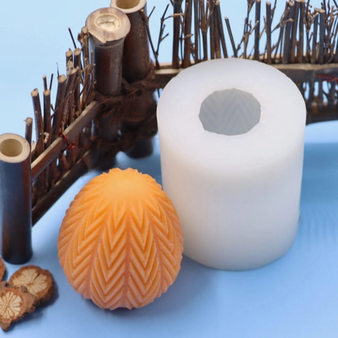 Easter Egg Silicone Mold Textured Herringbone Grid DIY Candle Making Aromatherapy Soap Plaster Craft Resin Tool