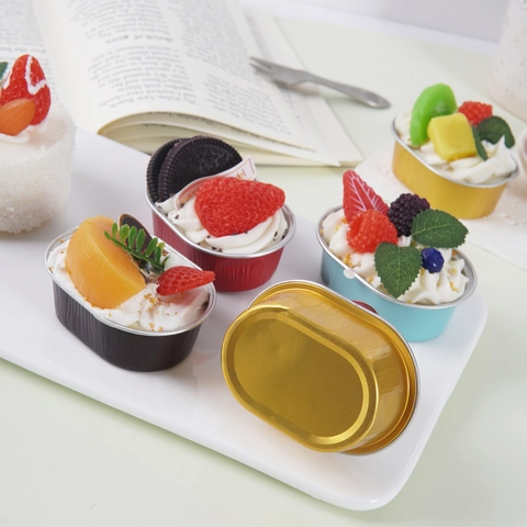 Realistic Simulation Cake Food Models Artificial Foil Cup Desserts With Fake Fruits Ornament For Photography Props Home
