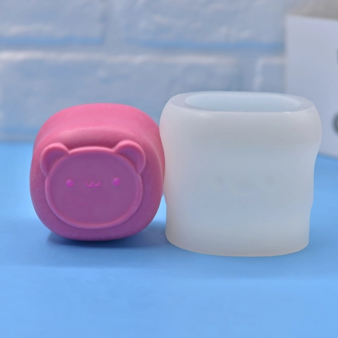 Cartoon Bear Shape Silicone Mold For DIY Soap Candle Resin Craft Fondant Cake Decorating Flexible Reusable Cute Novelty