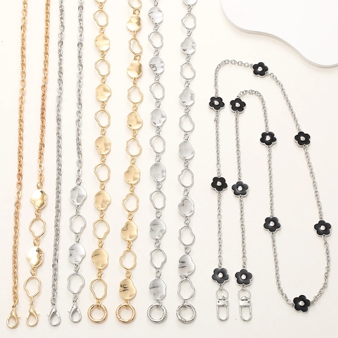 Fashion Metal Irregular Chain Crossbody Strap For Bag DIY Mobile Phone Lanyard With Lobster Clasps Gold Silver Replacement Strap Women Accessories