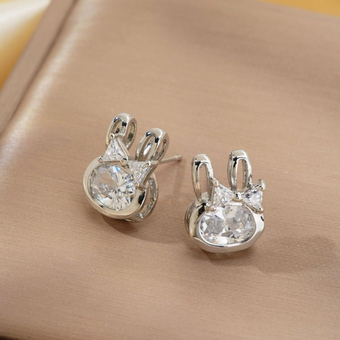Geometrische Ohrstecker Mit Zirkonia Kupfer Ohrstecker Minimalistische Elegante Mode Für Frauen