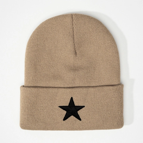 Πλεκτό Σκούφο Beanie Ακρυλικό Ζεστό Κέντημα Αστέρι Πέντε Σημείων Χειμερινό Για Άνδρες Γυναίκες Streetwear