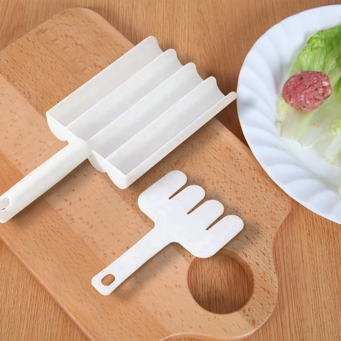 Stampo Per Polpette In Plastica Strumento Manuale Da Cucina Per Polpette Di Pesce DIY Cibo Per Animali Domestici Bianco