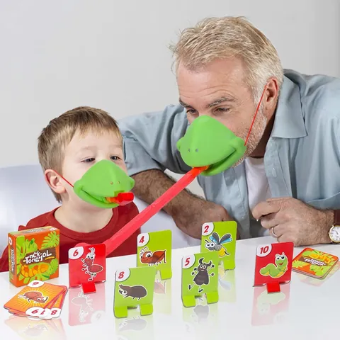Tic Tac Tongue Bordspel Kameleon Kikker Masker Speelgoed Tong Uit Competitief Ouder-Kind Interactie Desktop Partyspellen Kinderen