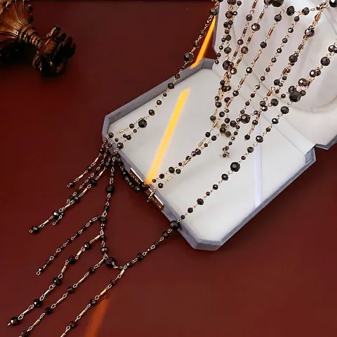 Collana Con Nappine Di Künstliche Perle Sintetiche Multistrato Catena Lunga Per Il Corpo Gioielli Di Moda Lussuosi Per Donna