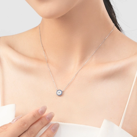 925 Sterling Silver Evil Eye Jewelry Set Zirconia Inlaid Necklace Ring Bracelet For Women Elegant Gift Fashion Jewelry