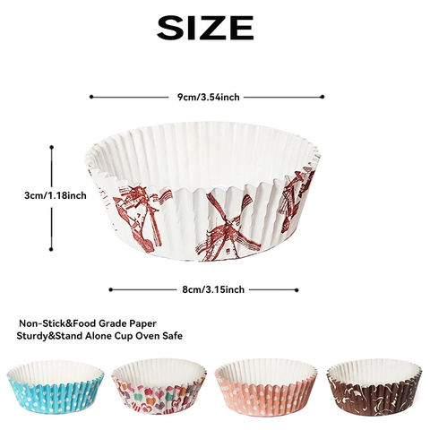 Moldes De Papel Desechables Revestidos De PET Para Hornear Cupcakes Resistentes Al Calor Para Pan Muffin Postre Fiesta
