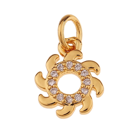 DIY Gioielli Ciondoli Pendenti Rame Zircone Placcato Oro Albero Della Vita Ciliegia Fiocco Di Neve Sole Luna Occhio Croce Accessori