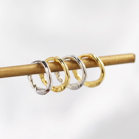 Minimalistische 925 Sterling Zilveren Hoop Oorbellen Gedraaide Touwtextuur Geometrische Sieraden Voor Dames
