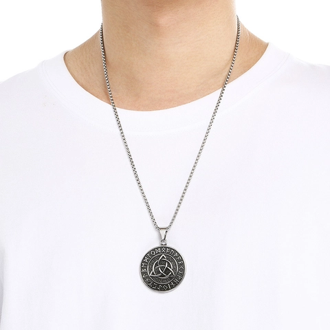 Pendentif Viking Acier Inoxydable Marteau De Thor Œil De La Providence Runes Nordiques Bijoux Punk Gothique Pour Hommes