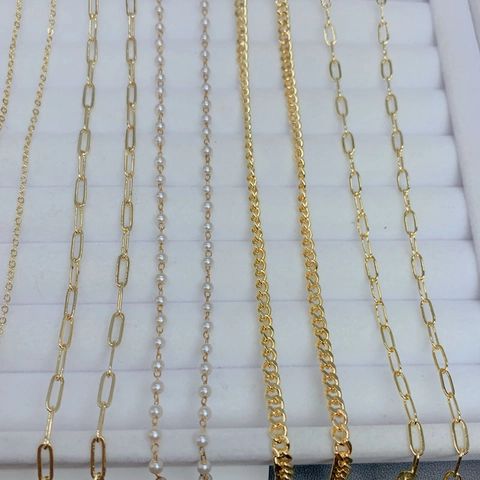 Fashion Necklace Chain 18K Gold Plated Copper For Women DIY Jewelry Adjustable Snake Paperclip O-Chain Elegant Accessory