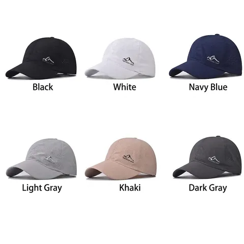 Berretto Da Baseball In Mesh Traspirante Ad Asciugatura Rapida Ricamo Cima Della Montagna Unisex Sport All Aperto Cappello
