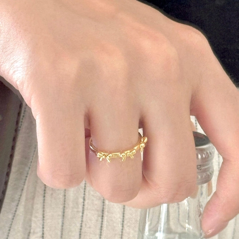 Ring Aus 925 Sterlingsilber Elegantes Schleifen-Design Minimalistischer Koreanischer Stil Modeschmuck Für Damen