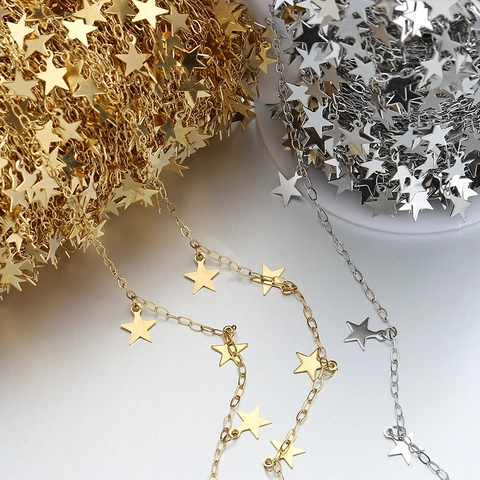 Catena A Maglie Con Stelle In Acciaio Inossidabile Pentagramma Per Creazione Gioielli Collana Bracciale DIY