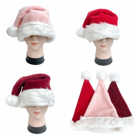 Zachte Pluche Kerstmuts Verdikte Kunstbont Kerstman Muts Voor Volwassenen Feestelijke Party Kostuum Accessoire