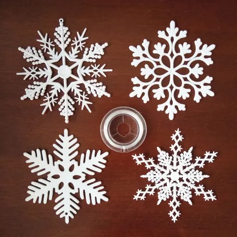 Ornamenti Appesi A Fiocco Di Neve Di Natale In Plastica Bianca Decorazioni Per Feste Festive Invernali Design Cavo