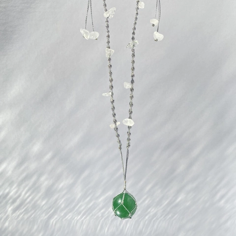 Hand-Woven Necklace Cord Empty Stone Holder Mesh Pocket Adjustable Wax Cotton Rope Pendant Jewelry Bohemian Natural Style