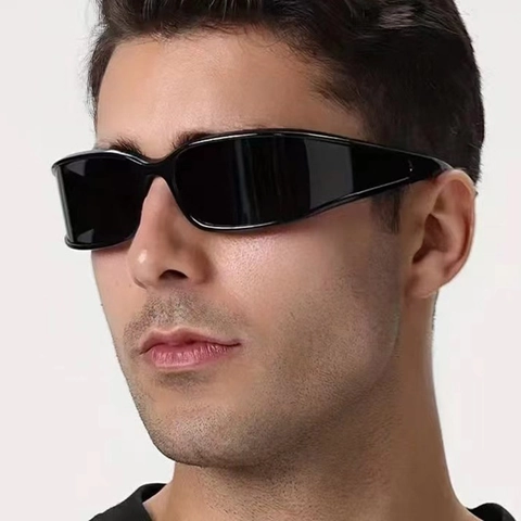 Y2K Sport Sonnenbrille UV400 Schutz Wrap Around Schmaler Rahmen PC AC Material Outdoor Radfahren Brille Herren Damen