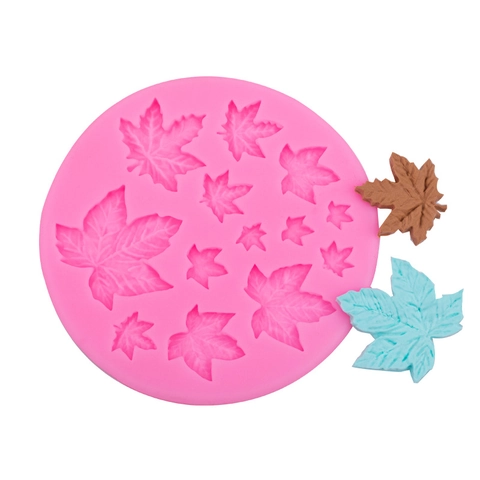 Maple Leaf Silicone Mold Round Fondant Cake Decorating Chocolate Baking DIY Clay Crafting Tool Embossing
